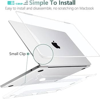 Macbook Hardshell Crystal Clear Case With Keyguard and Dust Plug Cap