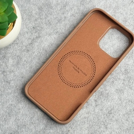 iPhone Leather Metal Magsafe Ring Case