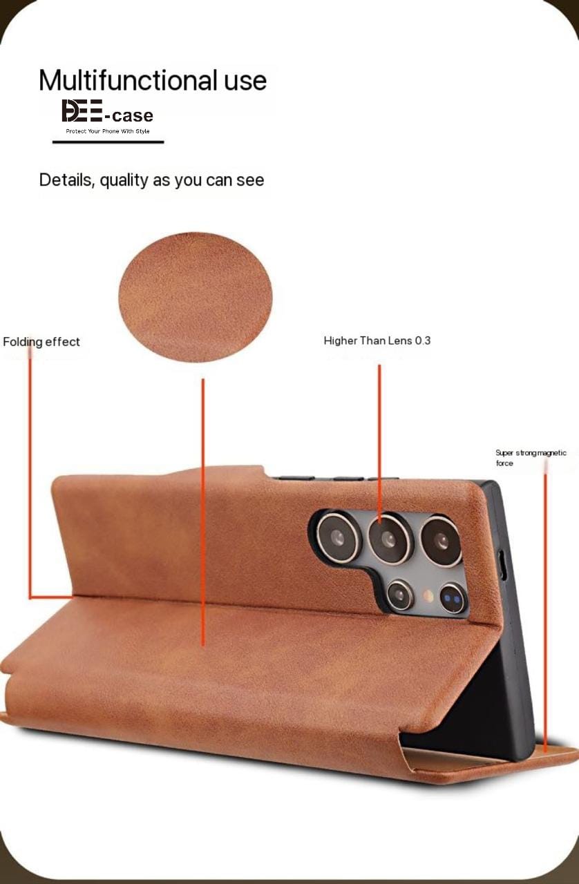 Samsung Galaxy S & N Series Sleek Design Flip Leather Cover