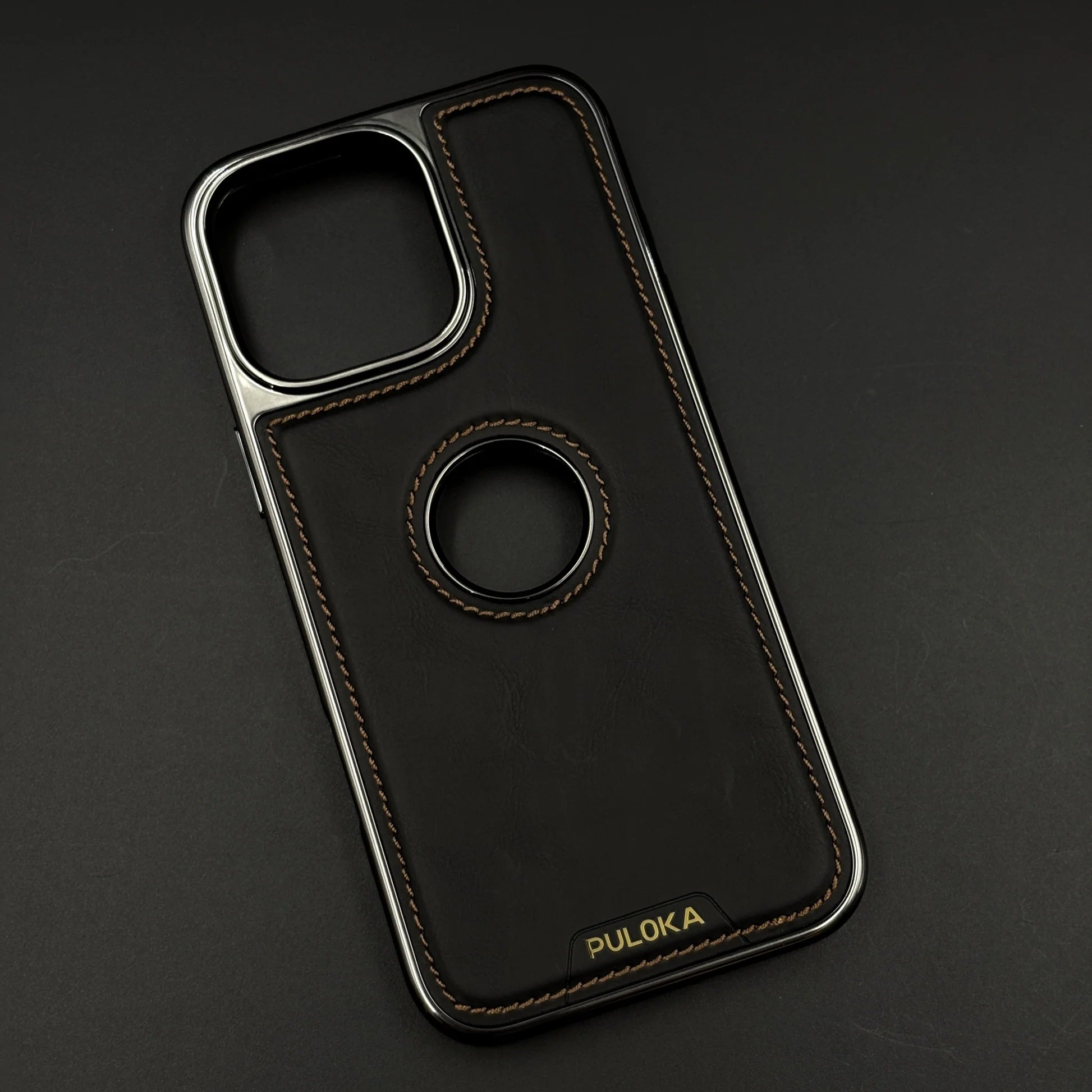 iPhone Side Stitch Chrome Leather With Hidden Magsafe