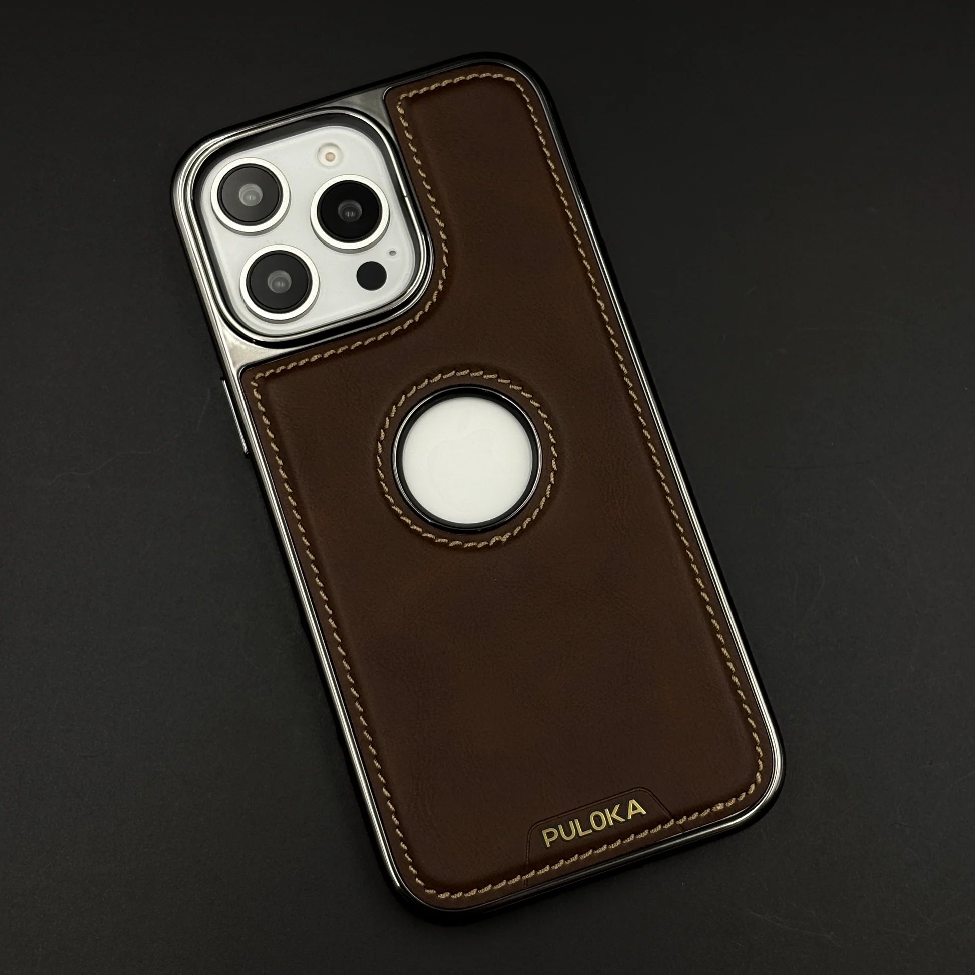 iPhone Side Stitch Chrome Leather With Hidden Magsafe