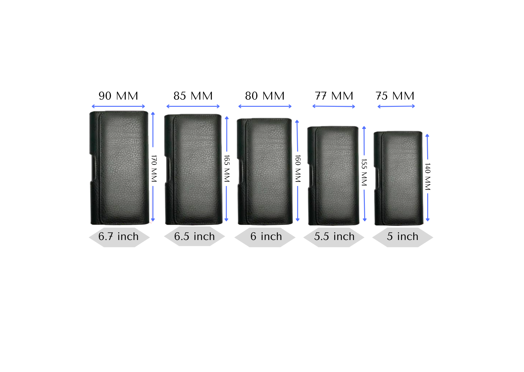 DEEcase Pu Leather Belt Pouch Holster for Smartphones & Mobiles (Display 5 to 6.5 inches) (6.3)