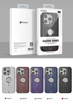 iPhone Classic Line Print Leather Case