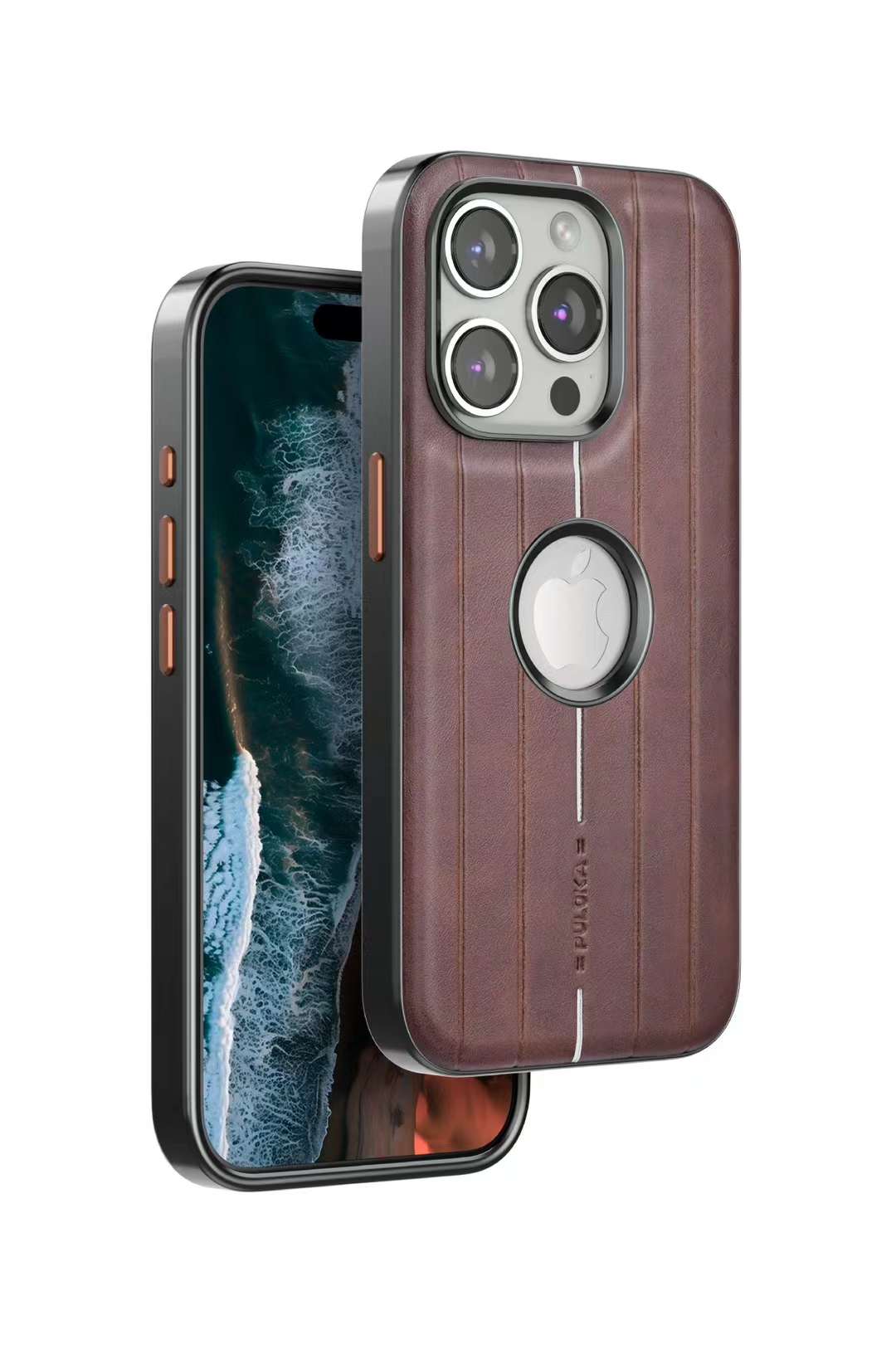 iPhone Classic Line Print Leather Case