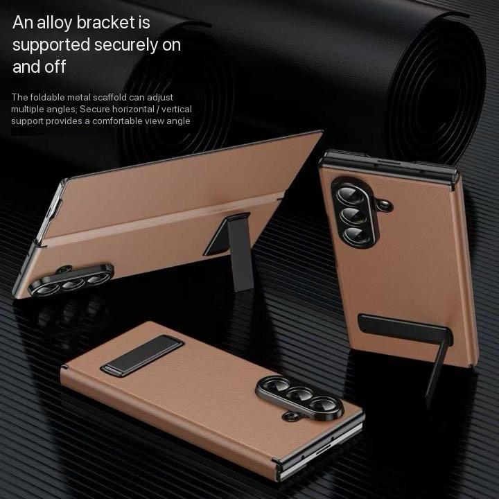 Samsung Galaxy Fold Series Flip Cover With Kickstand Electroplated Pu Leather Flip