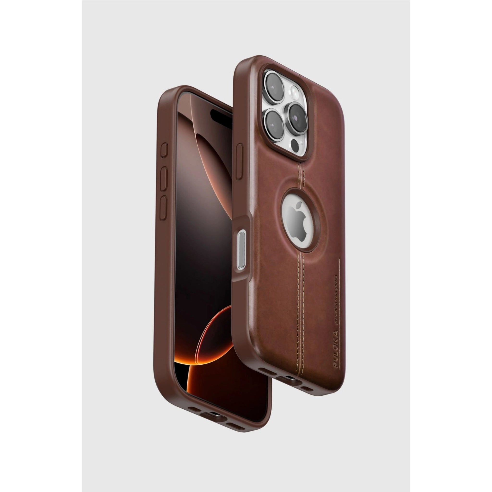 iPhone Embroidered Line Leather Case