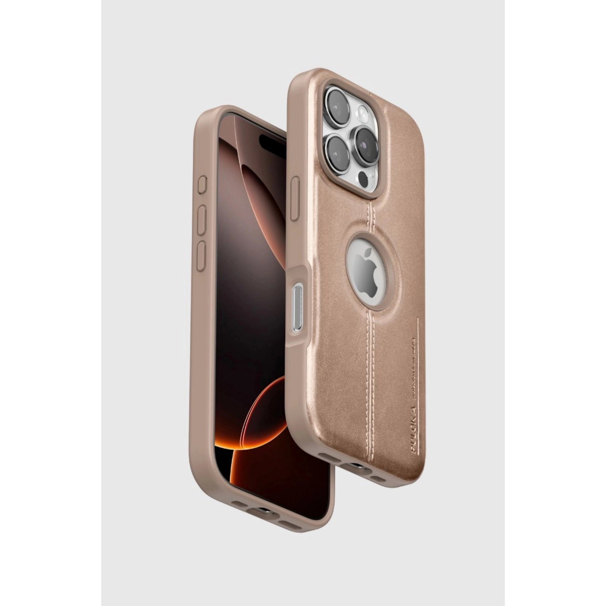 iPhone Embroidered Line Leather Case