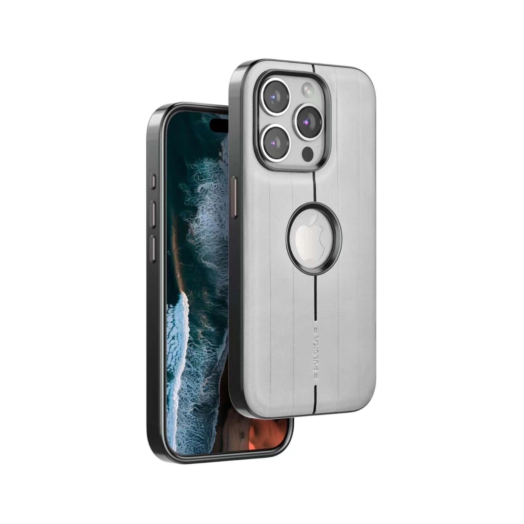 iPhone Classic Line Print Leather Case