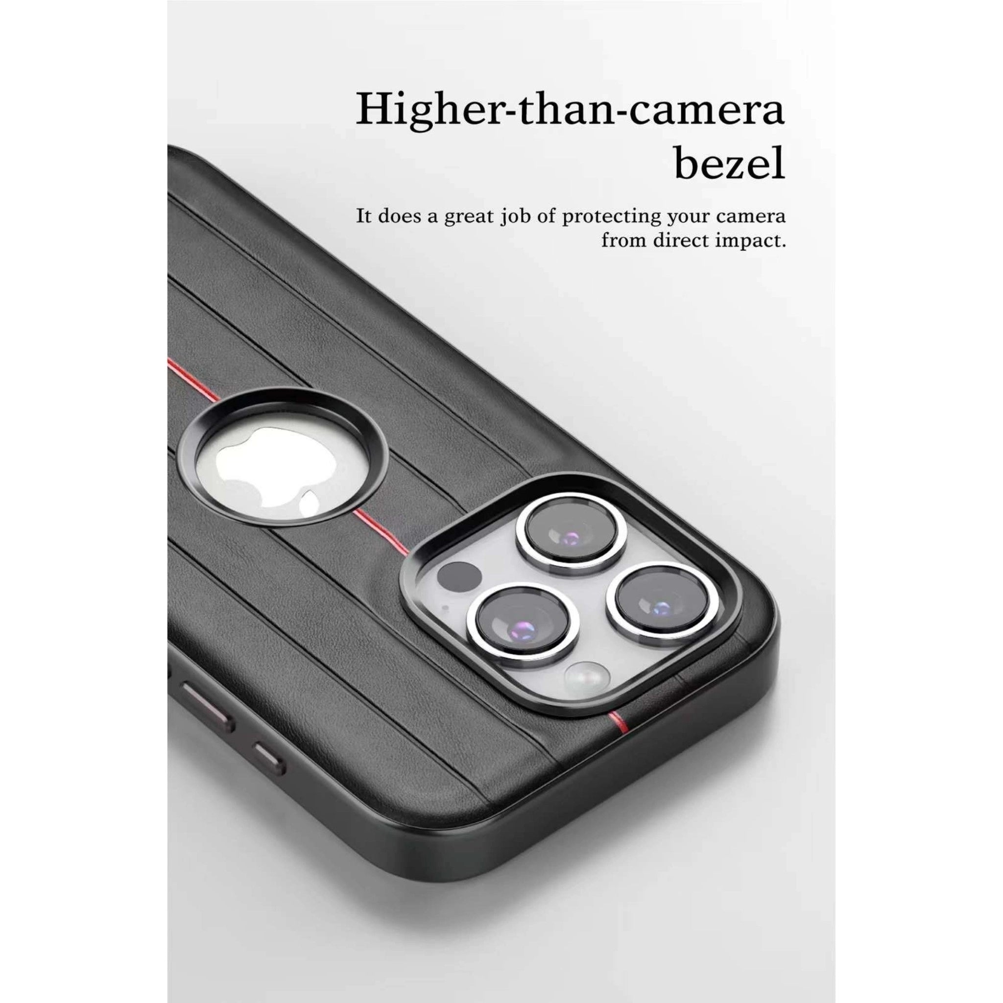 iPhone Classic Line Print Leather Case