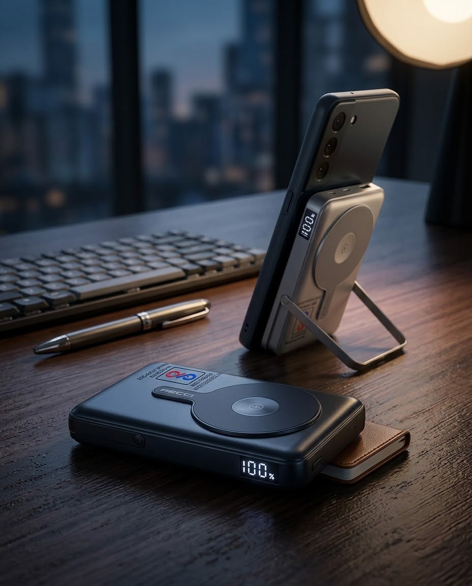 RECCI RPB-W27 Power Bank 10000mah 3IN1 PD 20W Fast Charging magsafe