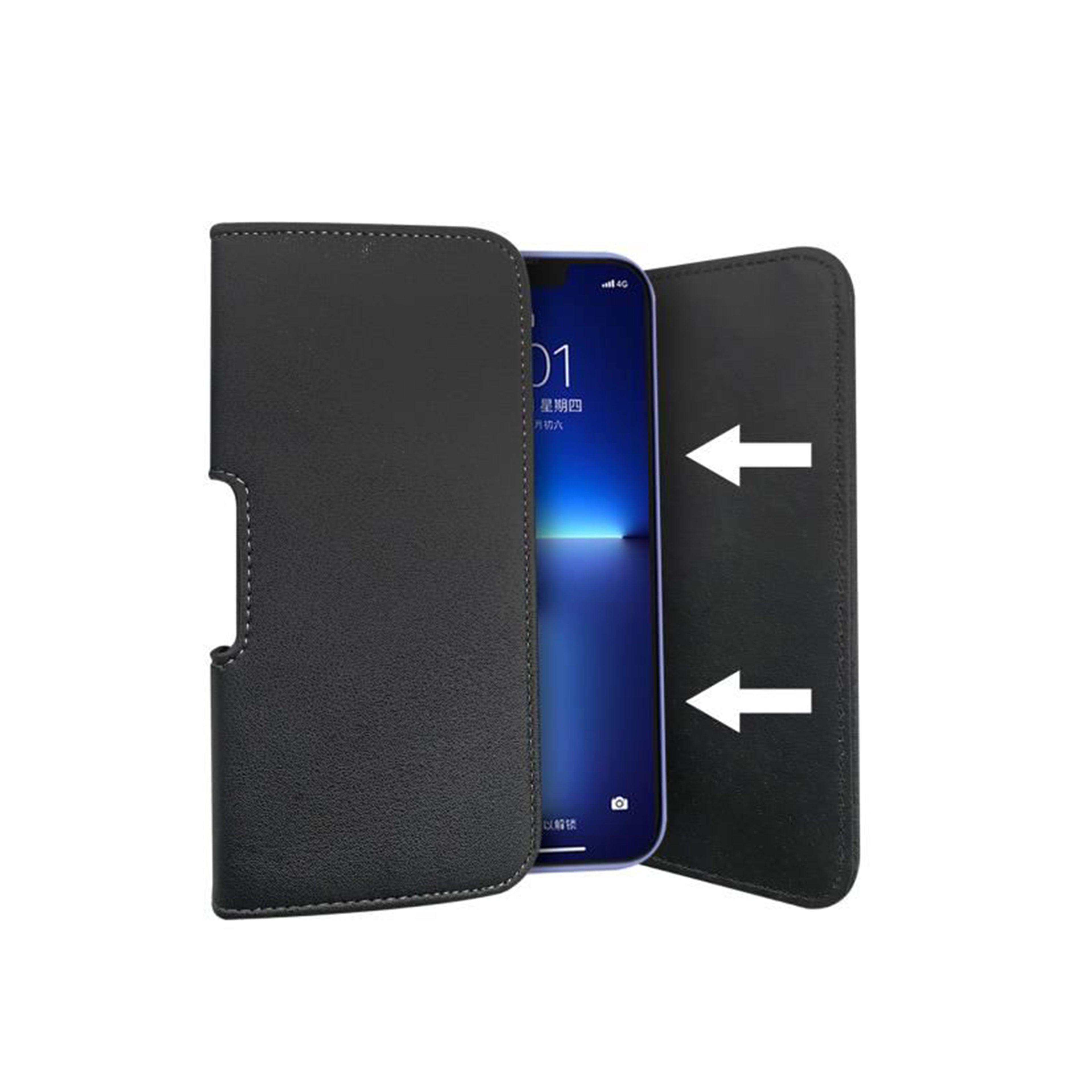 DEEcase Pu Leather Belt Pouch Holster for Smartphones & Mobiles (Display 5 to 6.5 inches) (6.3)