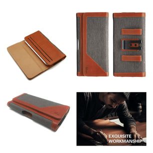 Dual-Tone Faux Leather Pouch Holster Case (Mobile phone)