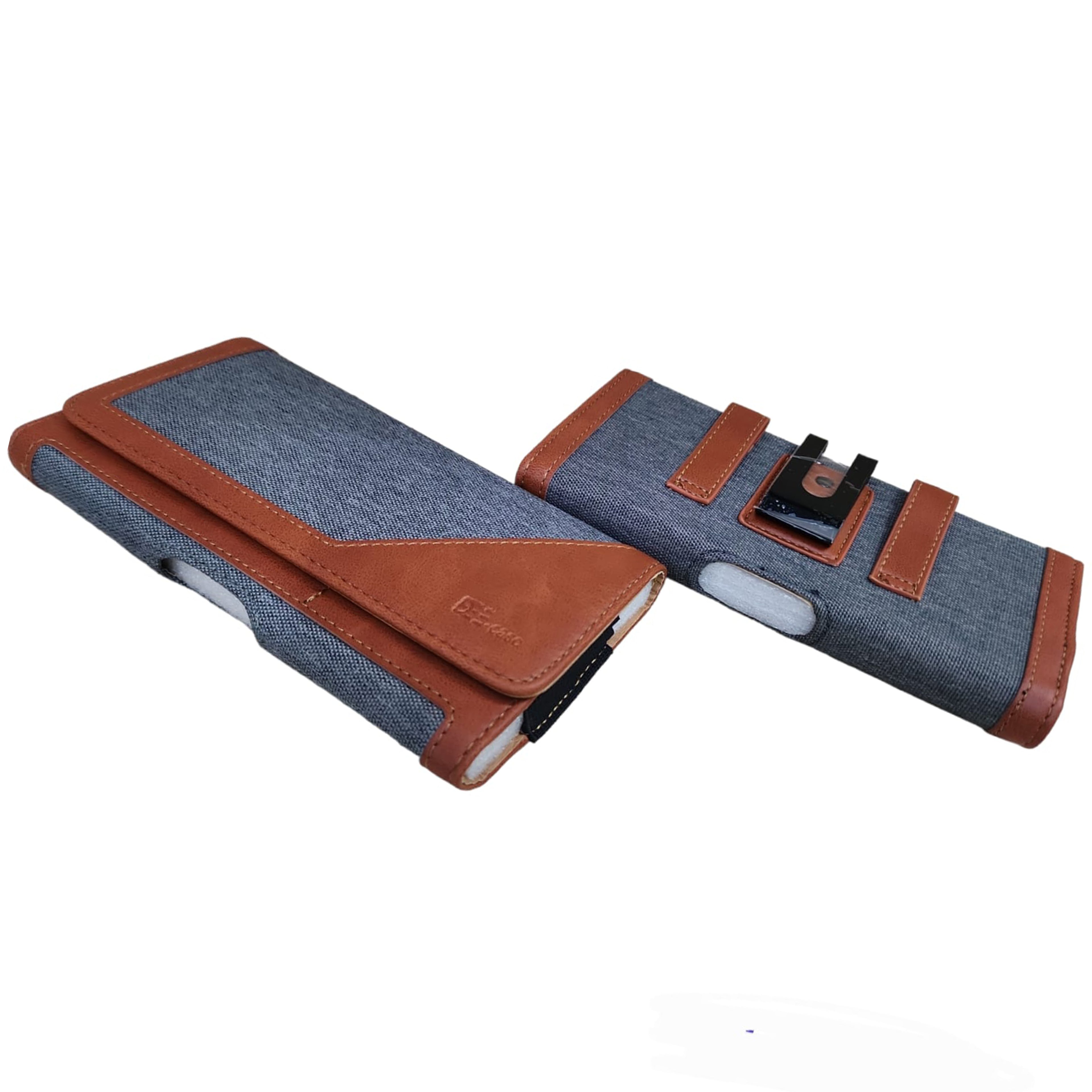 Dual-Tone Faux Leather Pouch Holster Case (Mobile phone) inch Brown