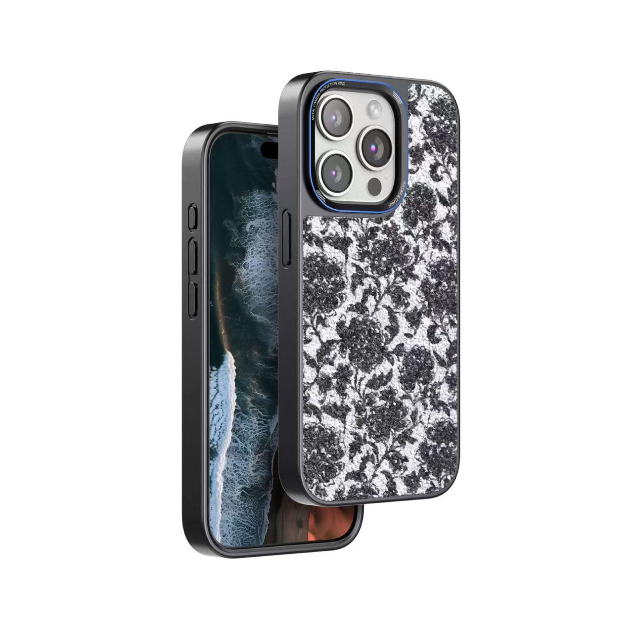 iPhone Floral Design Leather Case