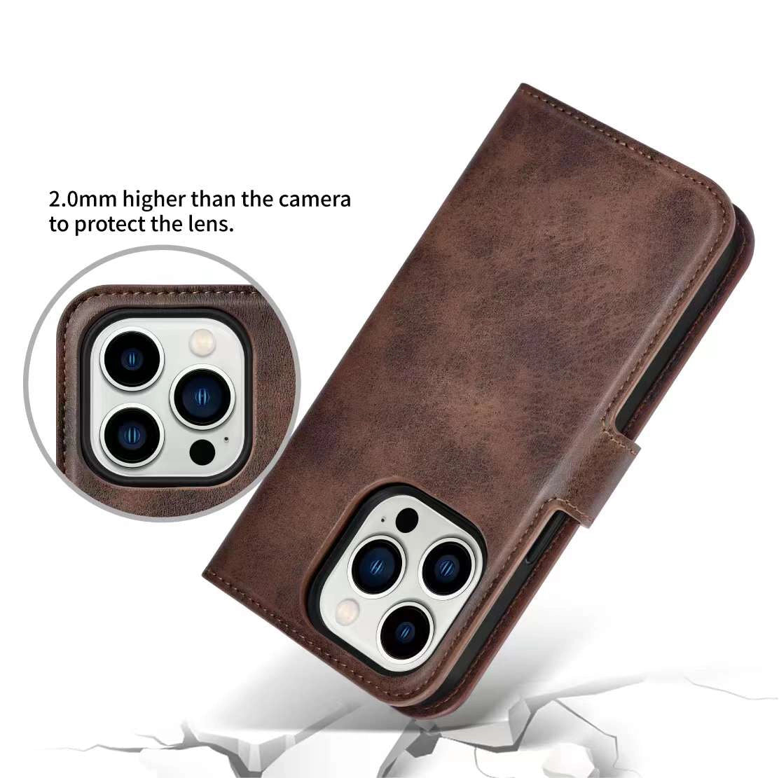 iPhone Leather Flip Magnetic Cover