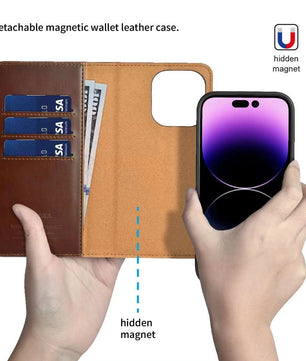 iPhone Leather Flip Magnetic Cover