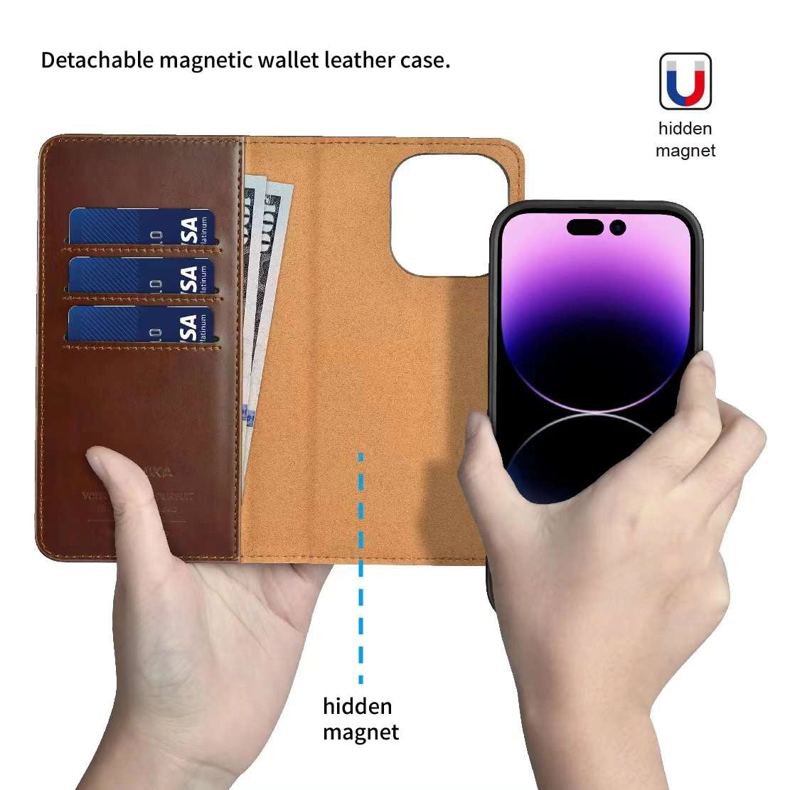 iPhone Leather Flip Magnetic Cover