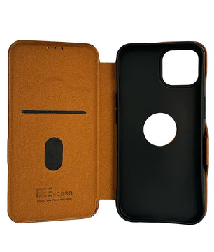 iphone-sleek-design-flip-leather-case-brown-open