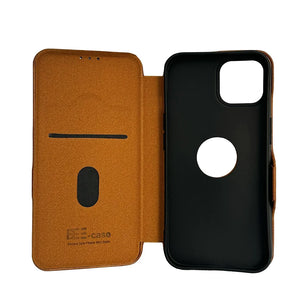 iphone-sleek-design-flip-leather-case-brown-open