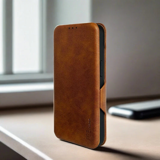 iphone-sleek-design-flip-leather-case-brown-side-angle