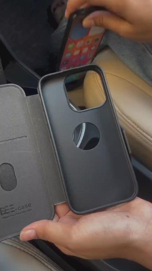 iPhone Sleek Design Flip Leather Cover