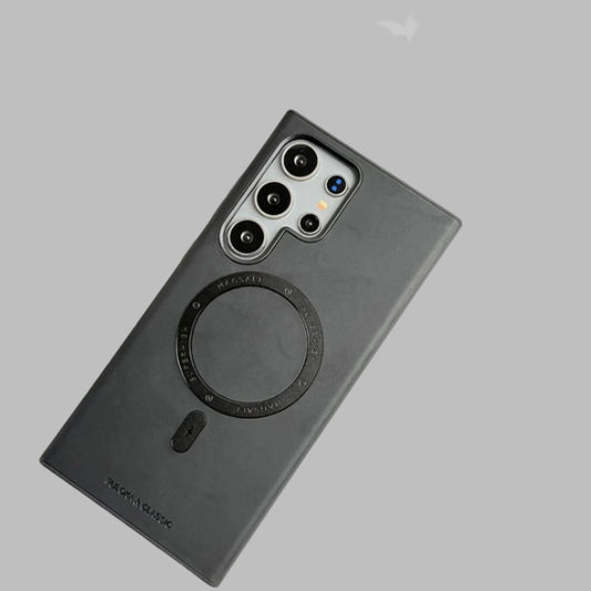 Samsung Galaxy S Series Classic PU Leather Metal Magsafe Ring Case