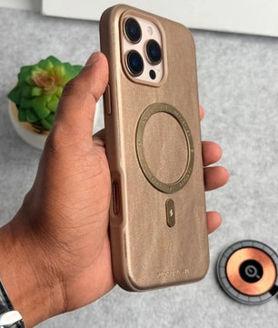 iPhone Leather Metal Magsafe Ring Case