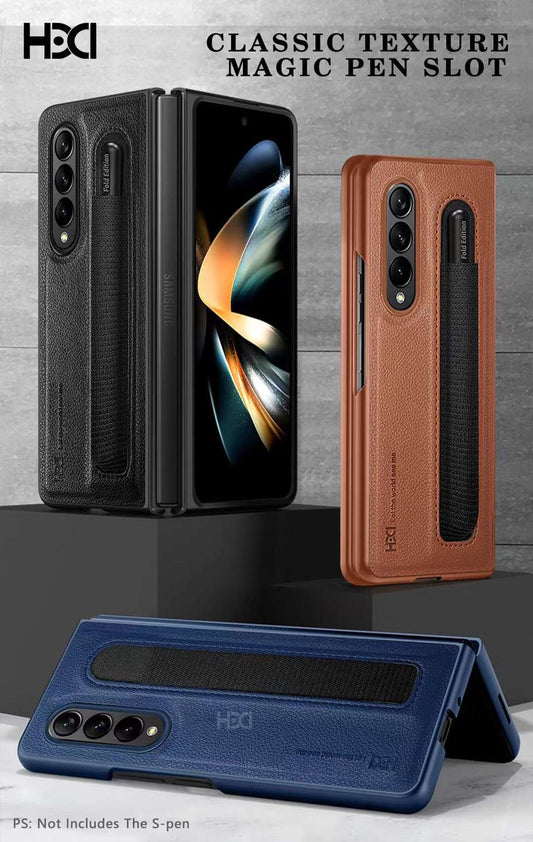 Samsung Galaxy Z Fold Luxury Leather Case with Pen Holder