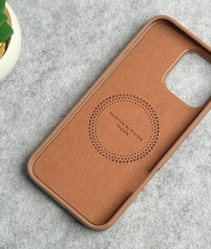iPhone Leather Metal Magsafe Ring Case