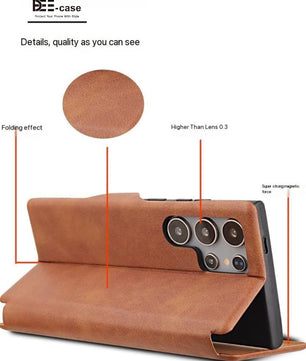 Samsung Galaxy S & N Series Sleek Design Flip Leather Cover