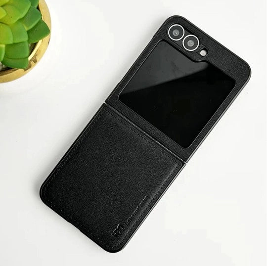 samsung-galaxy-z-flip-luxury-leather-case-black