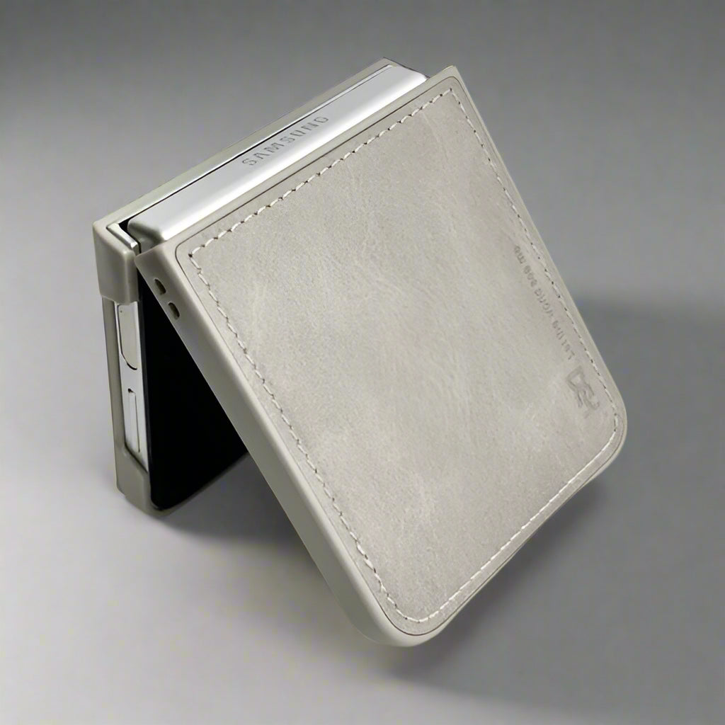 samsung-galaxy-z-flip-luxury-leather-case-gray-fold-back