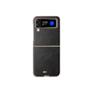 samsung-z-flip-chrome-leather-case-black