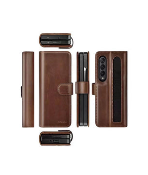 samsung-z-fold-flip-leather-case-brown-all-angles