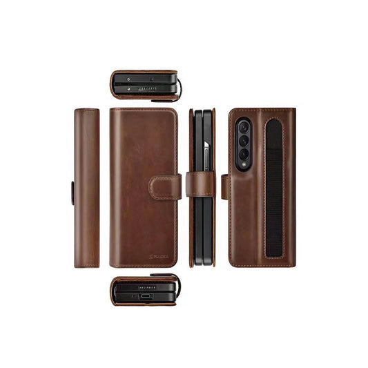 samsung-z-fold-flip-leather-case-brown-all-angles