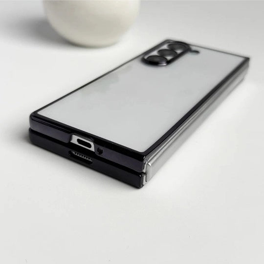 samsung-z-fold5-hard-electroplated-chrome-case-charging-slot