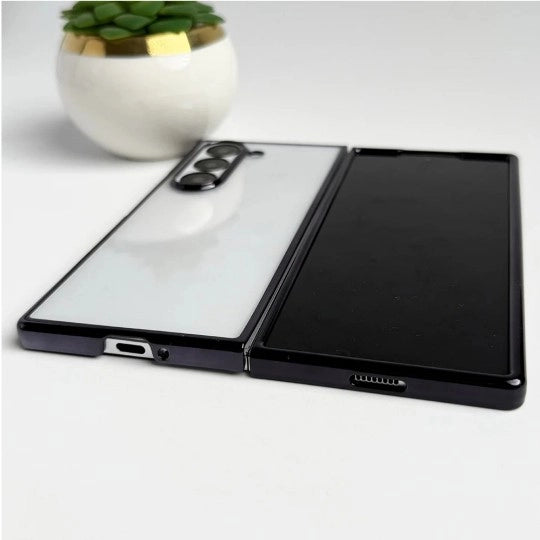 samsung-z-fold5-hard-electroplated-chrome-case-open
