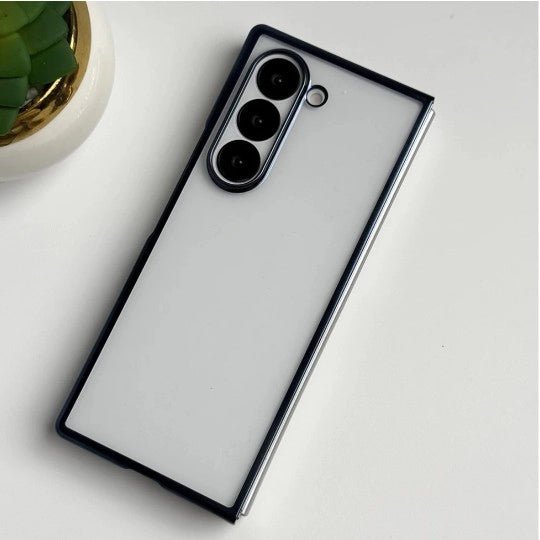 samsung-z-fold6-hard-electroplated-chrome-case-blue